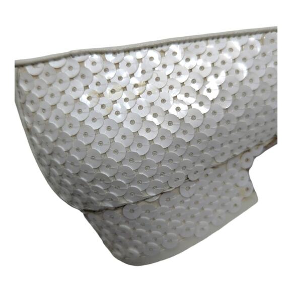 19C Chanel Mary Jane flats ballet pumps interlocking CC logo white sequin 37 - Picture 9 of 16